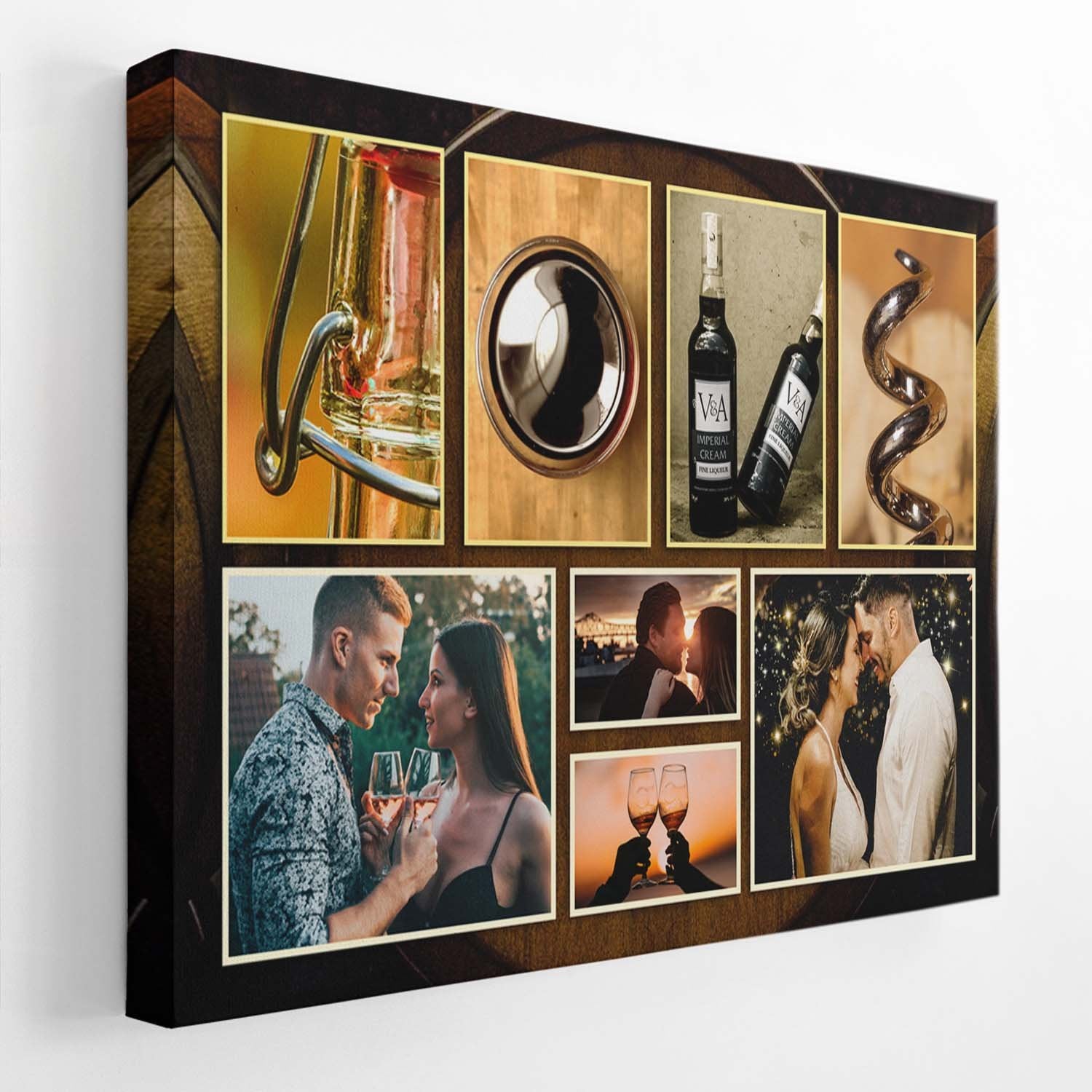 Custom Wine Name Art And Upload Photo, Canvas Wall Art