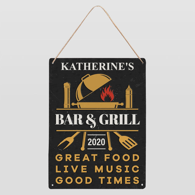 Customized Bar Sign, Bar And Grill Great Food Live Music Good Times