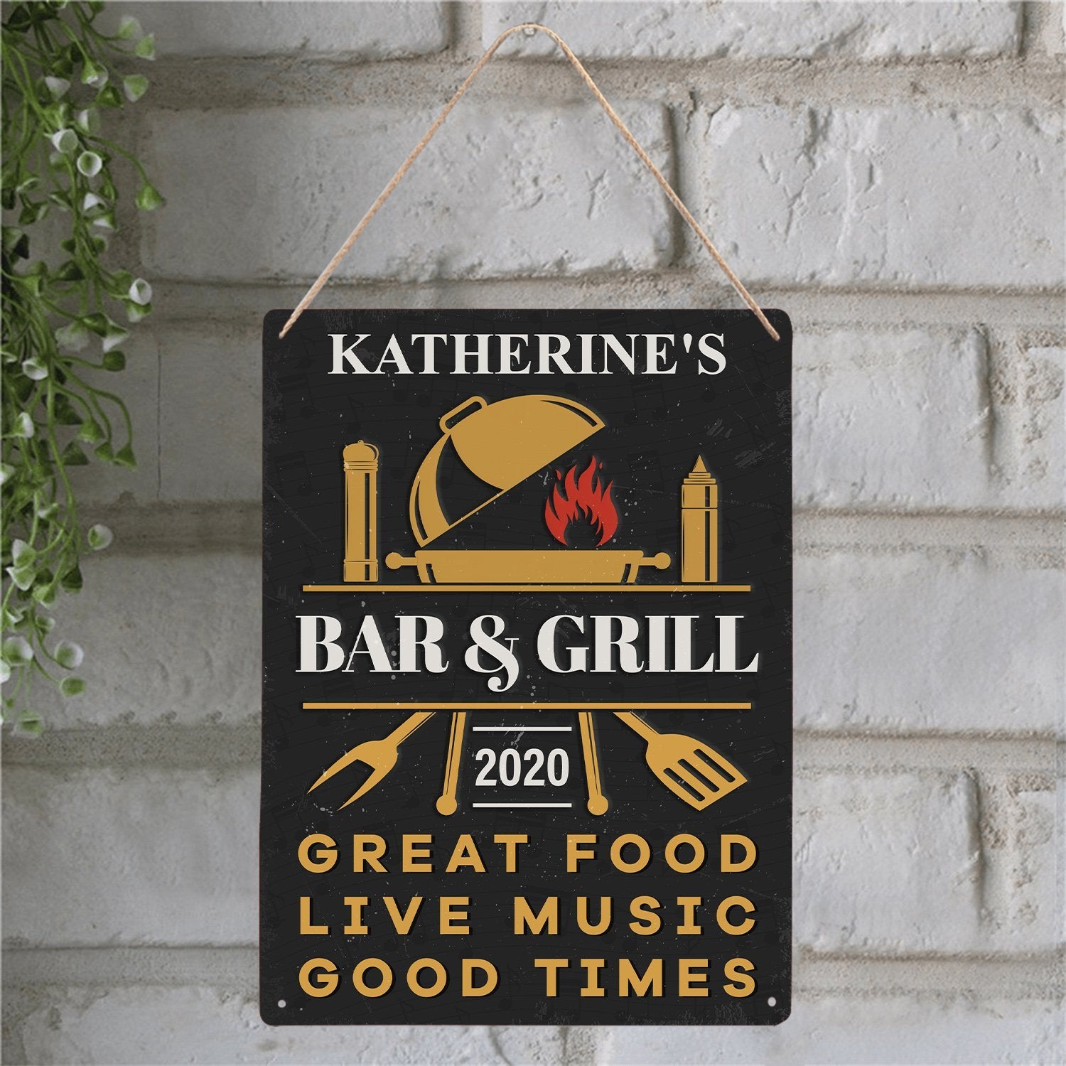Customized Bar Sign, Bar And Grill Great Food Live Music Good Times