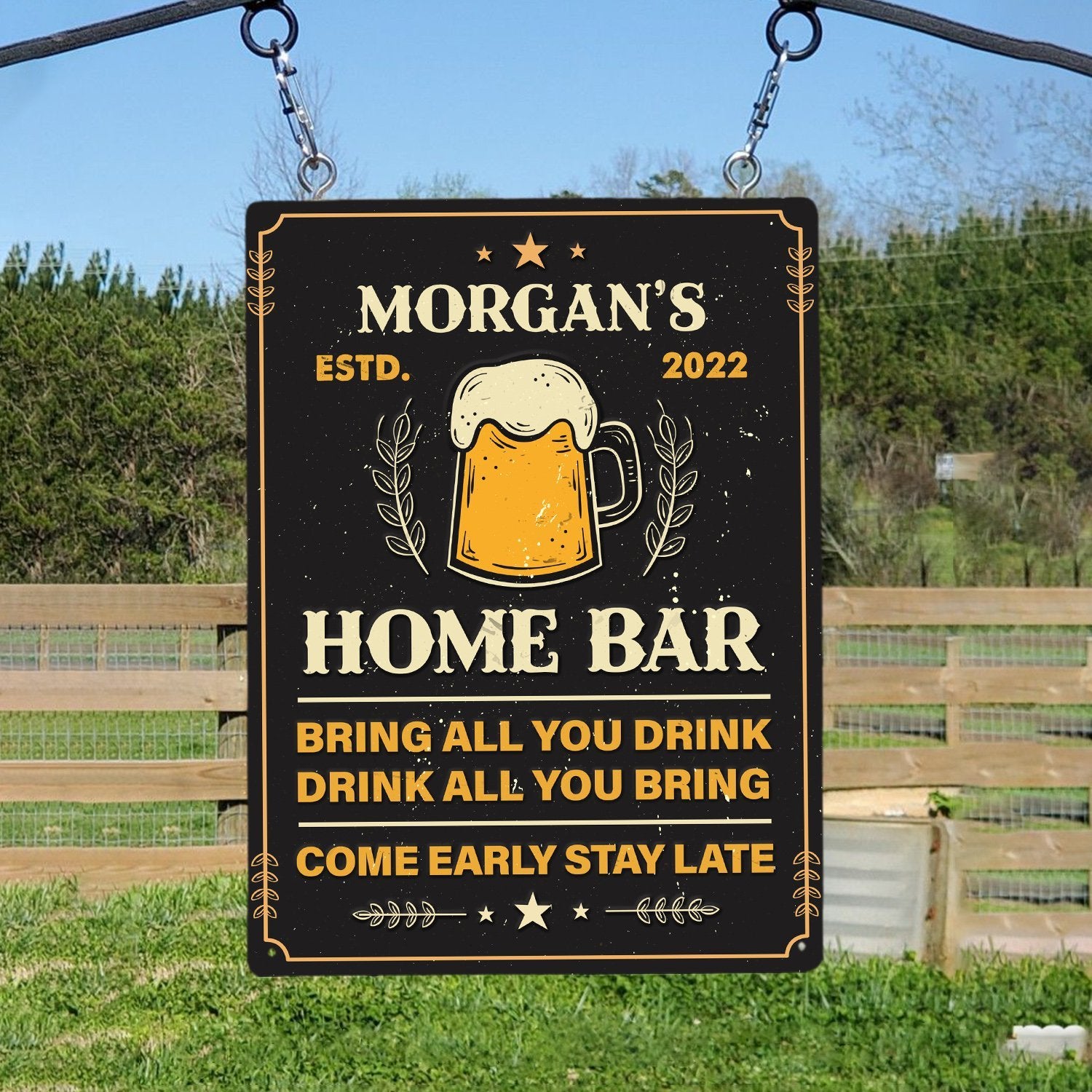 Customized Bar Sign, Bring All You Drink, Drink All You Bring