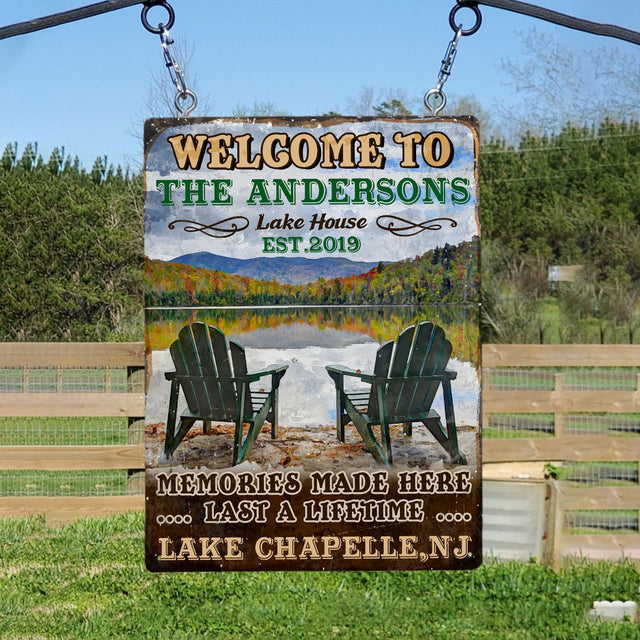Customized Camp Sign, Welcome To Lake House