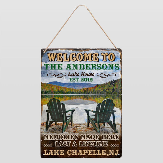 Customized Camp Sign, Welcome To Lake House