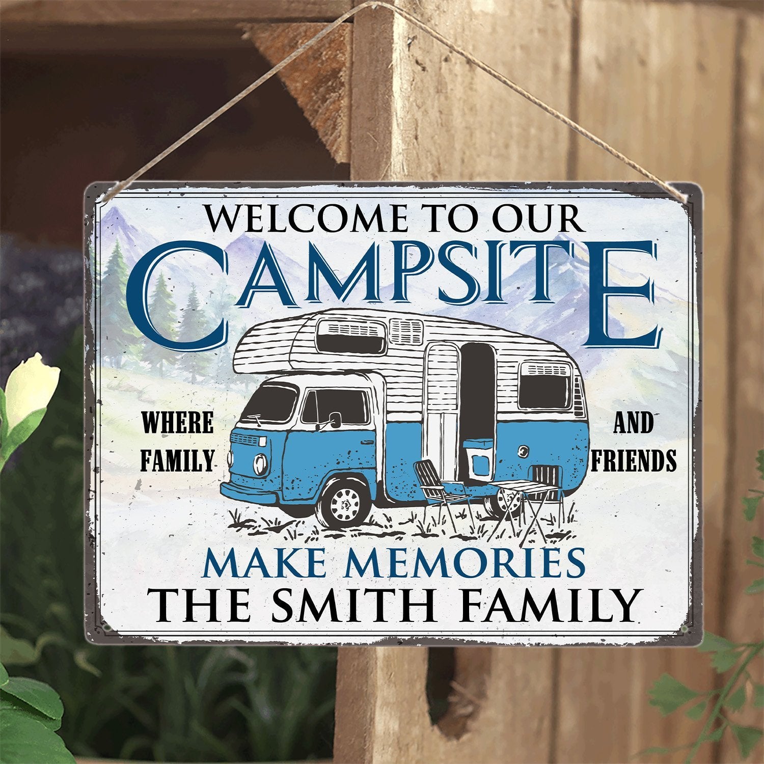 Customized Camp Sign, Welcome To Our Campsite, Custom Family Name
