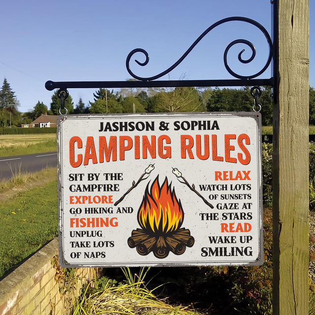 Customized Camping Sign, Camping Rules