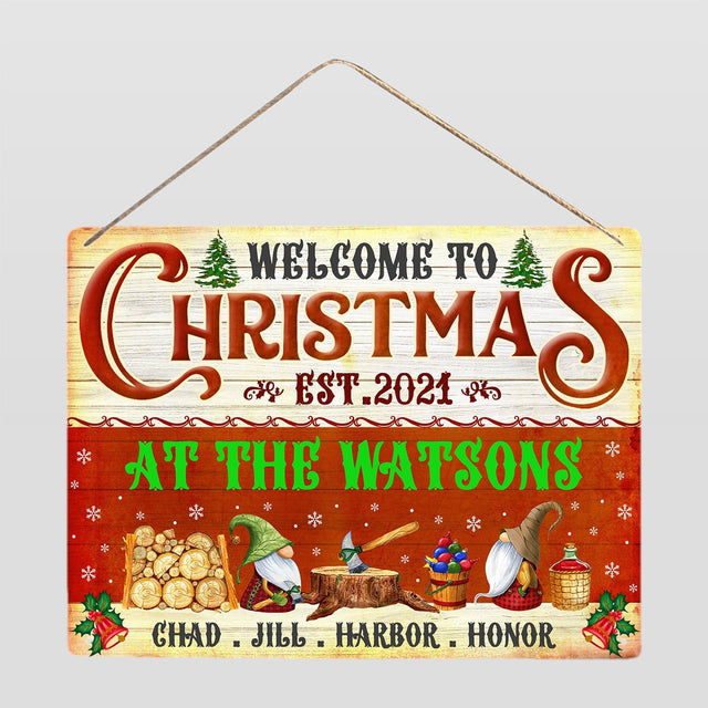 Customized Christmas Name Sign, Established Date Sign, Personalized Family Name