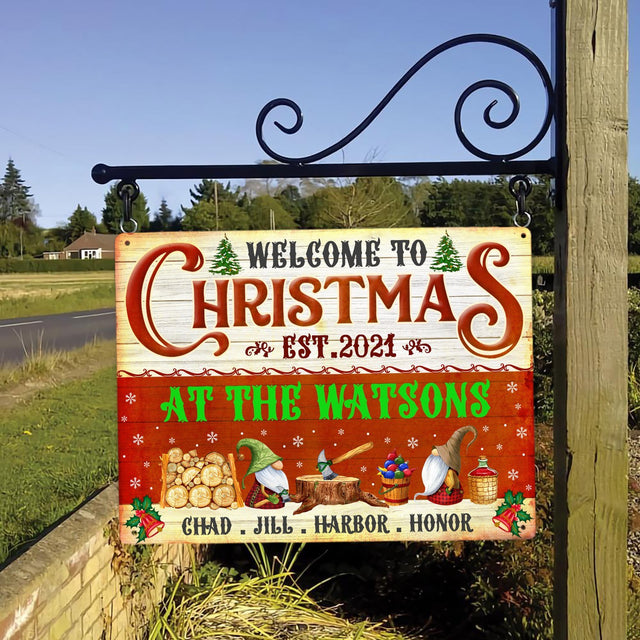 Customized Christmas Name Sign, Established Date Sign, Personalized Family Name