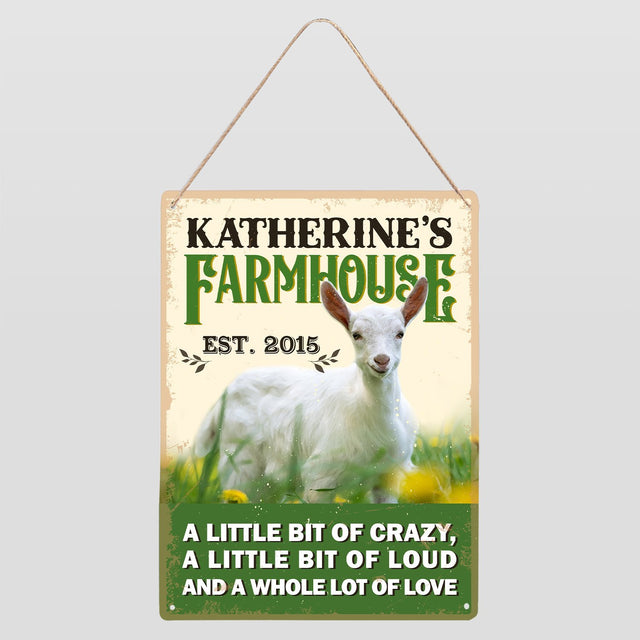 Customized Farm Sign, A Little Bit Of Crazy, Loud And A Whole Lot Of Love
