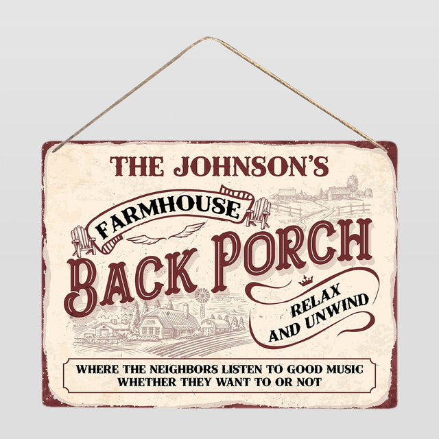 Customized Farm Sign, Back Porch, Relax And Unwind