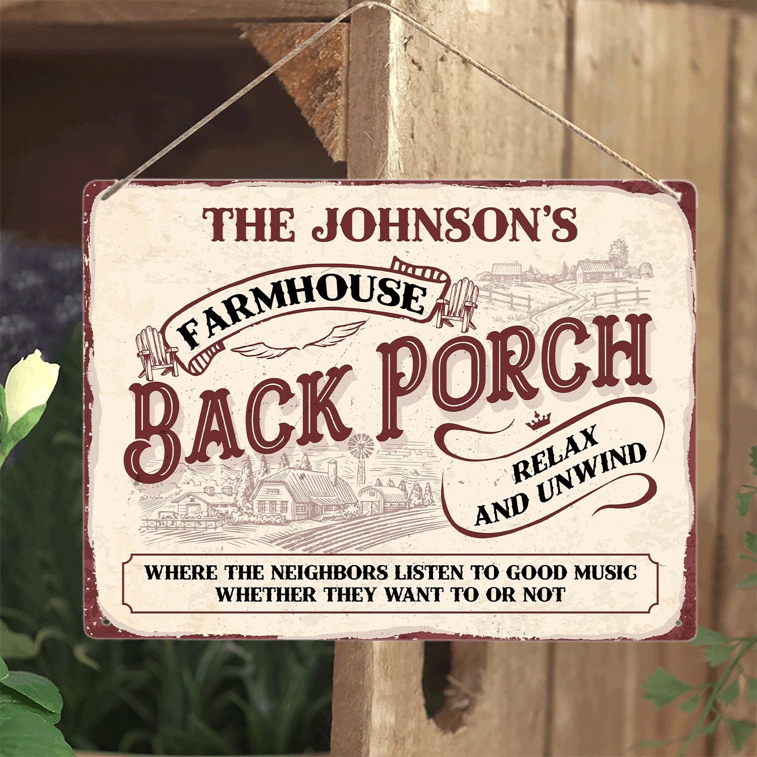 Customized Farm Sign, Back Porch, Relax And Unwind
