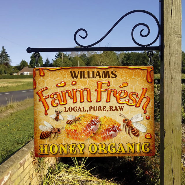 Customized Farm Sign, Farm Fresh, Local Pure Raw, Honey Organic