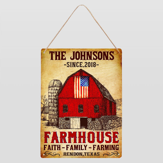 Customized Farm Sign, Farmhouse Faith Family Farming