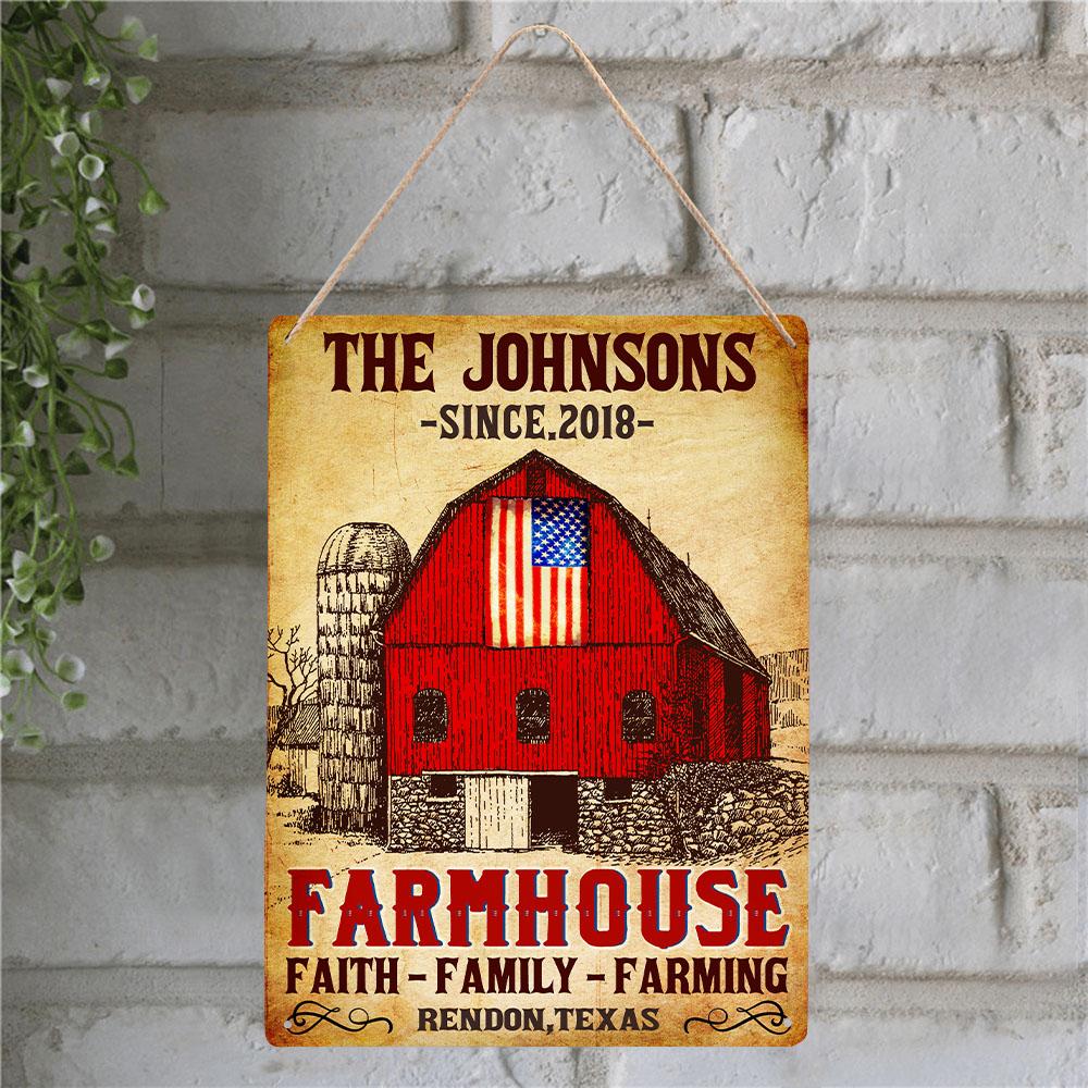 Customized Farm Sign, Farmhouse Faith Family Farming