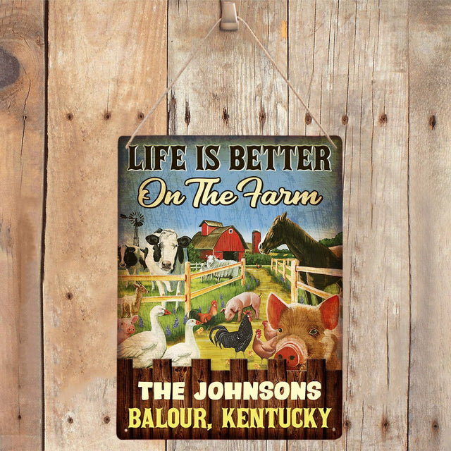 Customized Farm Sign, Life Is Better On The Farm