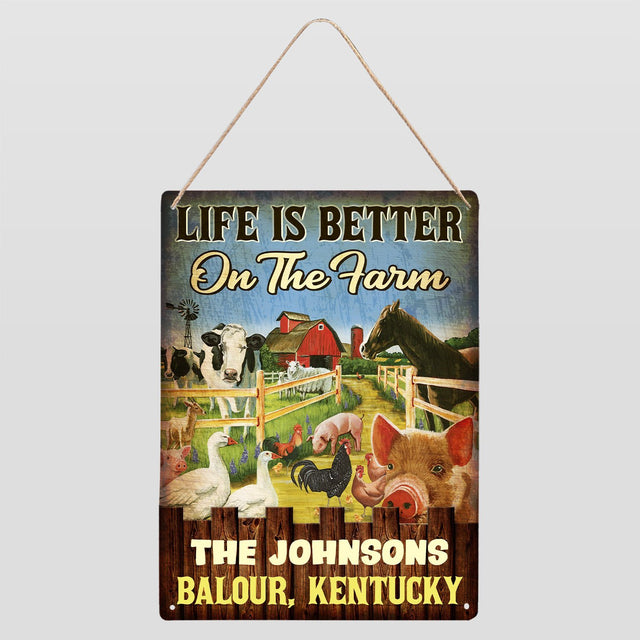 Customized Farm Sign, Life Is Better On The Farm