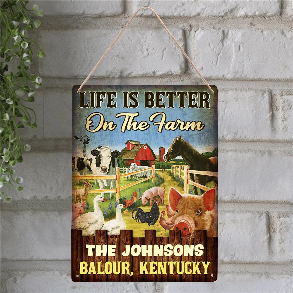 Customized Farm Sign, Life Is Better On The Farm