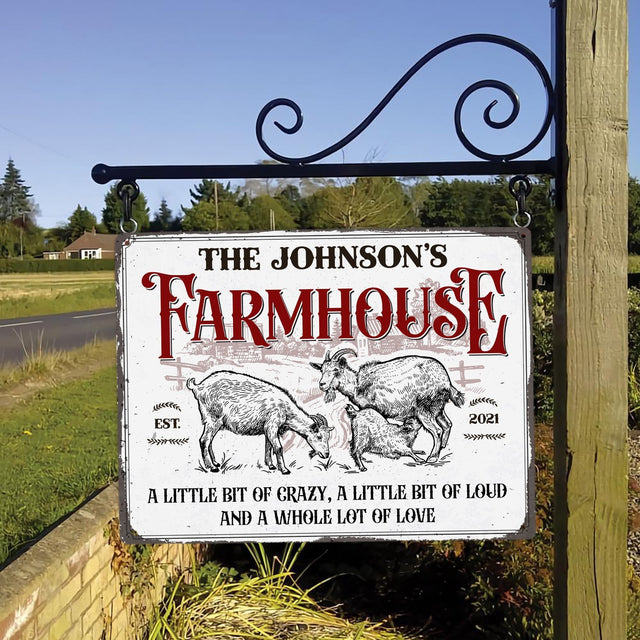 Customized Farm Sign, Little Bit Of Crazy, A Little Bit Of Loud And A Whole Lot Of Love