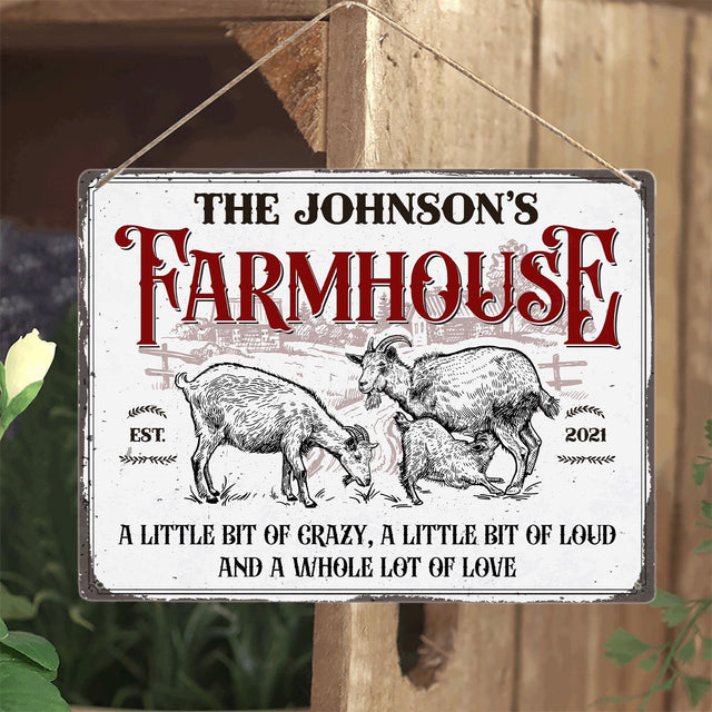 Customized Farm Sign, Little Bit Of Crazy, A Little Bit Of Loud And A Whole Lot Of Love