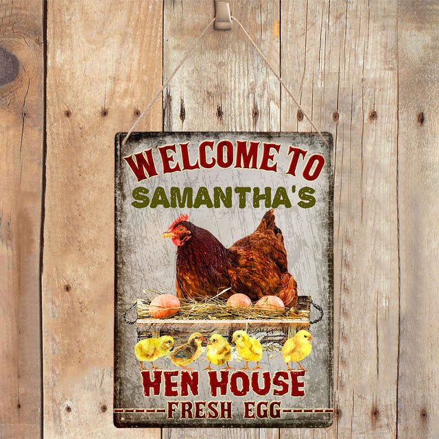 Customized Farm Sign, Welcome To Hen House Fresh Egg