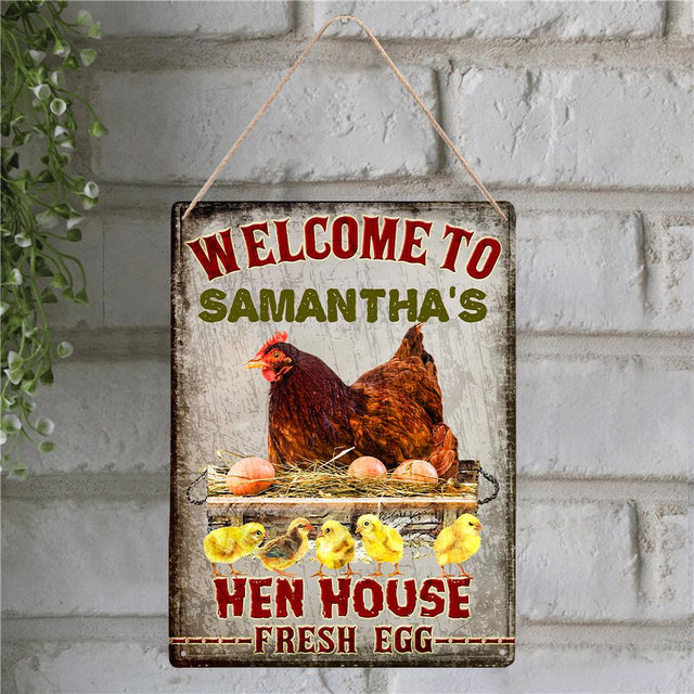 Customized Farm Sign, Welcome To Hen House Fresh Egg