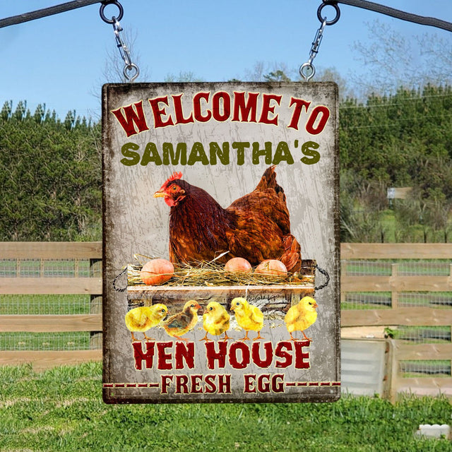 Customized Farm Sign, Welcome To Hen House Fresh Egg