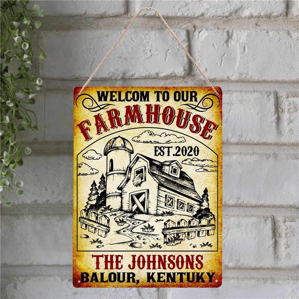 Customized Farm Sign, Welcome To Our Farmhouse