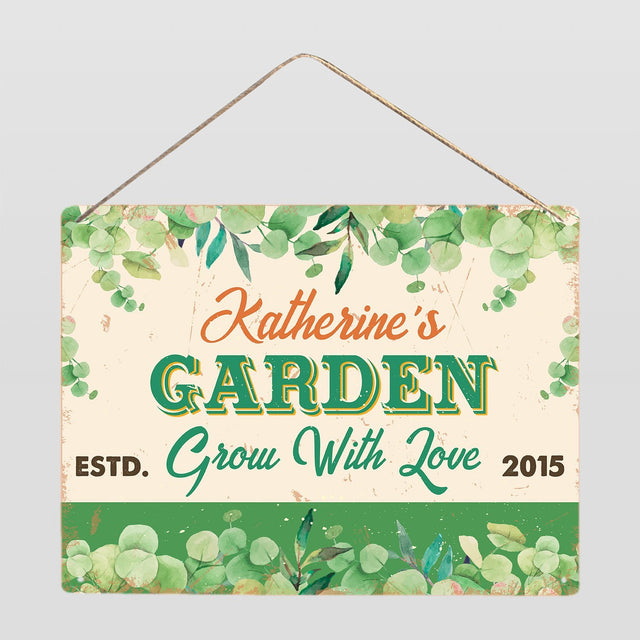 Customized Garden Sign, Grow With Love