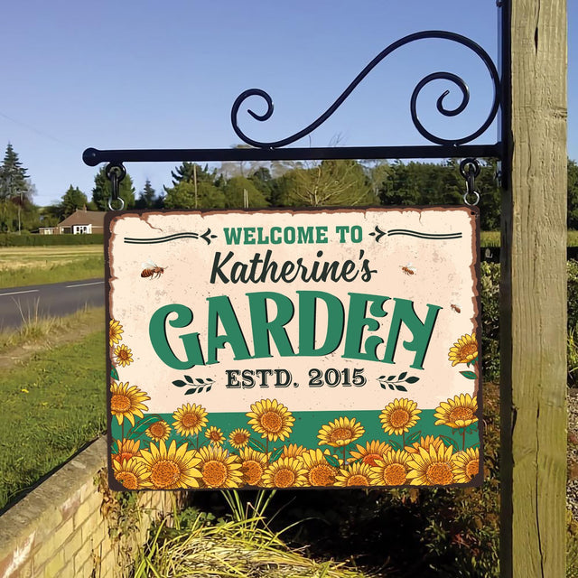 Customized Garden Sign, Sunflower Garden, Personalized Family Name