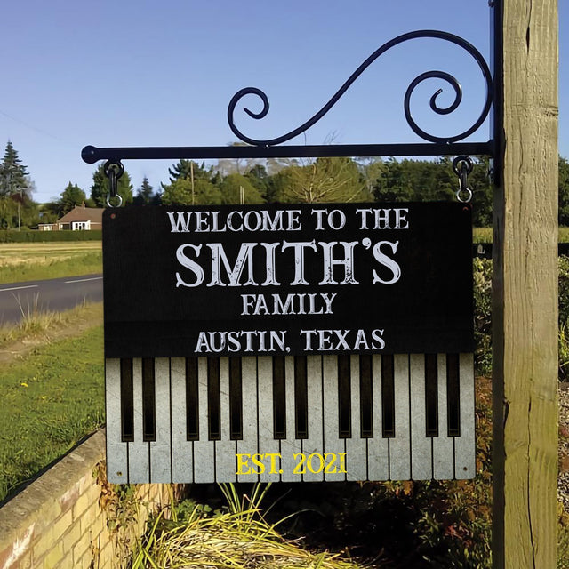 Customized House Sign, Piano Art, Personalized Family Name