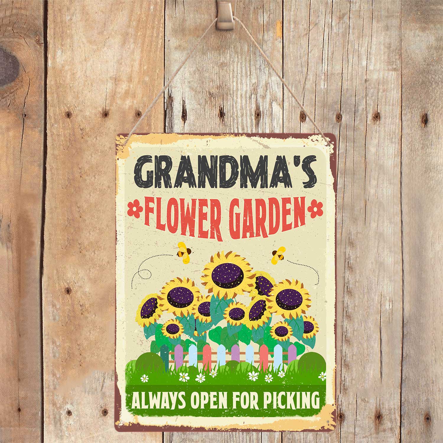 Customized Metal Sign, Flower Garden Always Open For Picking
