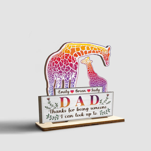Cute Baby Giraffe, Personalized Name, Wooden Plaque 3 Layers