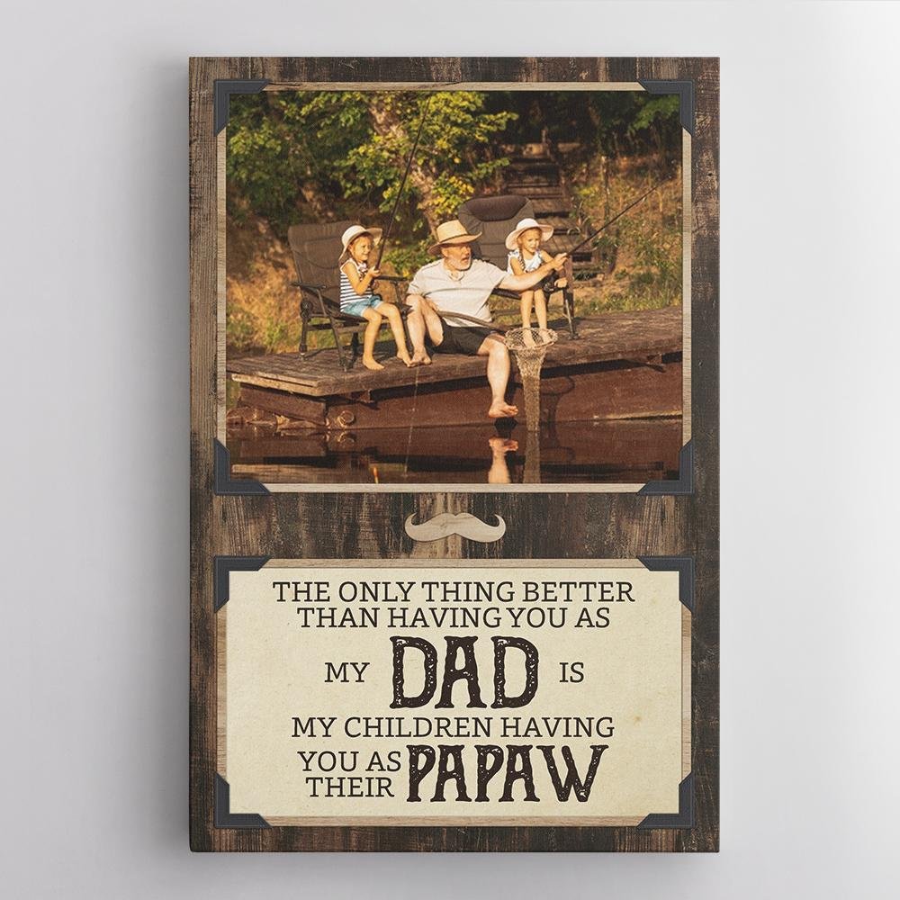 Dad And Papaw, Custom Photo, Canvas Wall Art