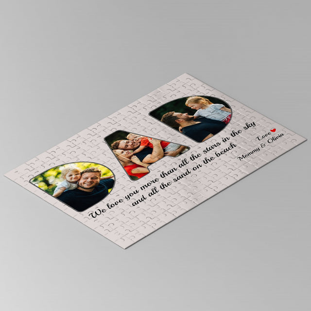 Dad, Custom Photo Collage, Personalized Name And Text Jigsaw Puzzles