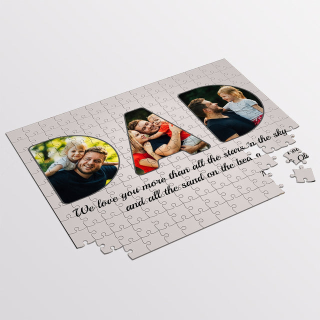 Dad, Custom Photo Collage, Personalized Name And Text Jigsaw Puzzles