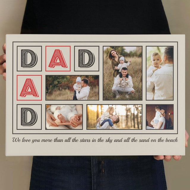 Dad, Custom Photo, Custom Text Canvas Wall Art
