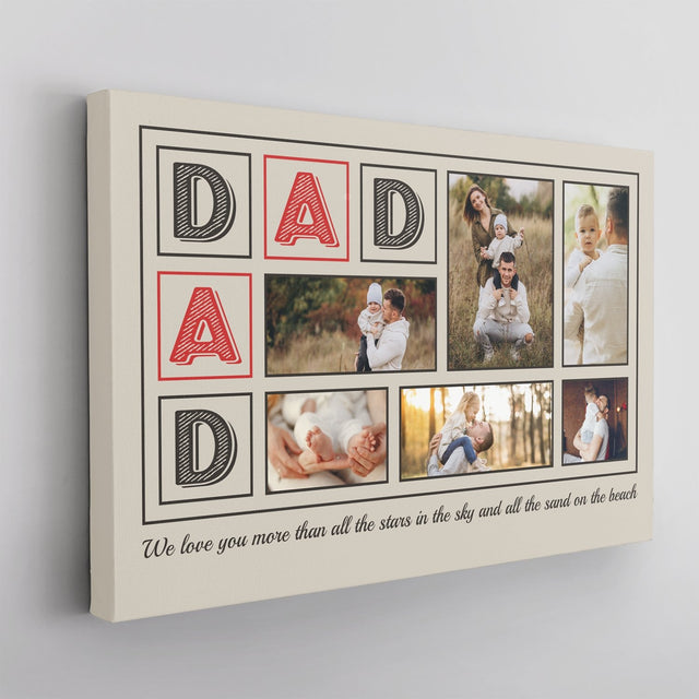 Dad, Custom Photo, Custom Text Canvas Wall Art