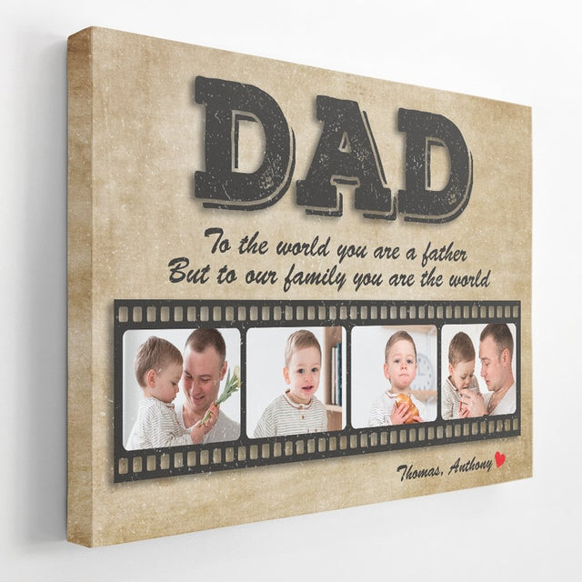 Dad Custom Photo Film Style - Personalized Canvas