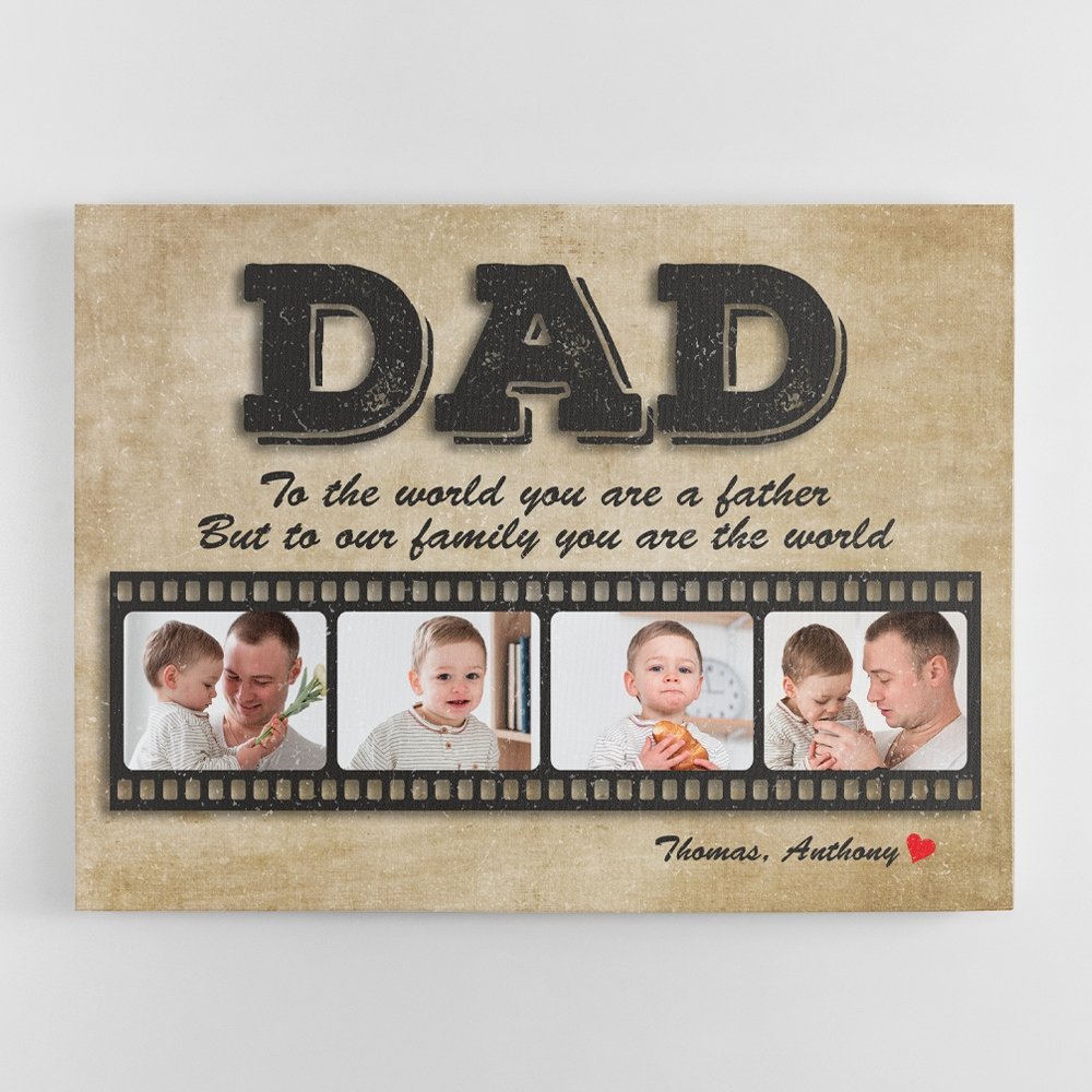 Dad Custom Photo Film Style - Personalized Canvas