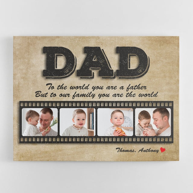 Dad Custom Photo Film Style - Personalized Canvas