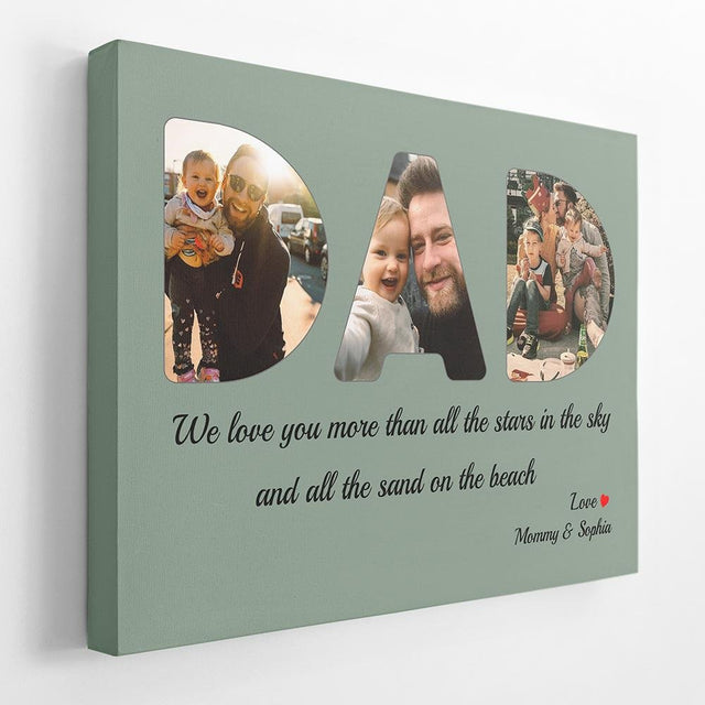 Dad Custom Photo - Personalized Vintage Green Background Canvas