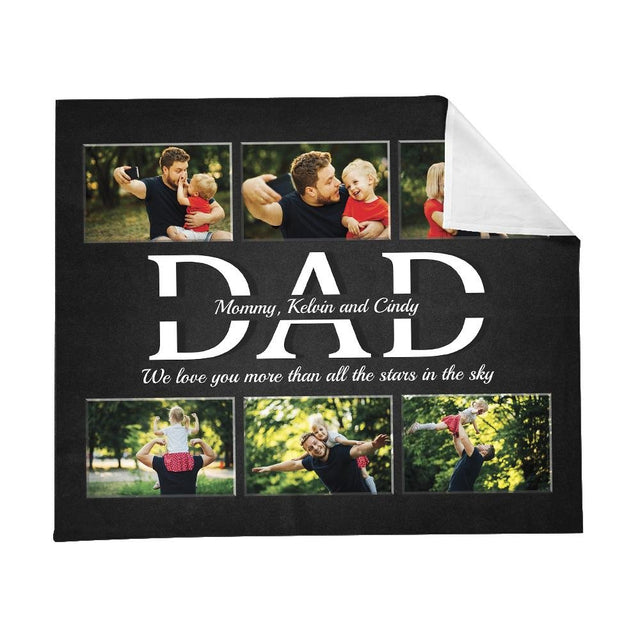 Dad Custom Text and Photo - Personalized Name And Text Blanket