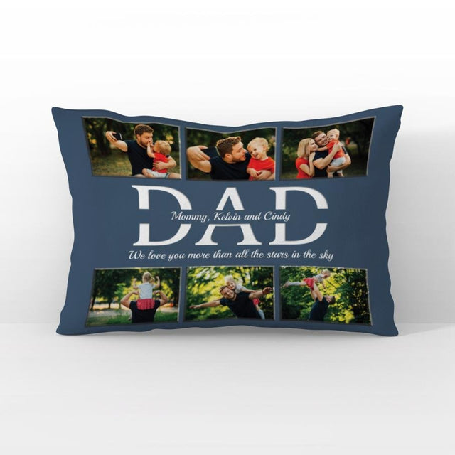 Dad Custom Text and Photo - Personalized Name And Text Pillow
