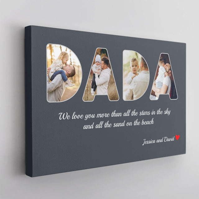 Dada Custom Photo - Personalized Name And Text Canvas Wall Art