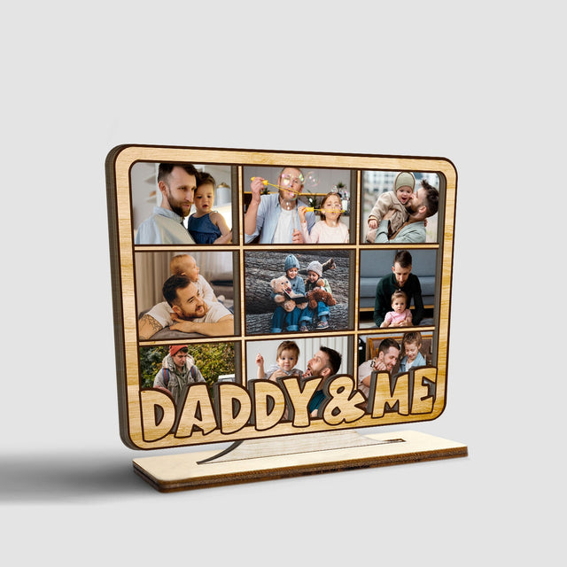 Daddy And Me, Custom Photo, Wooden Plaque 3 Layers