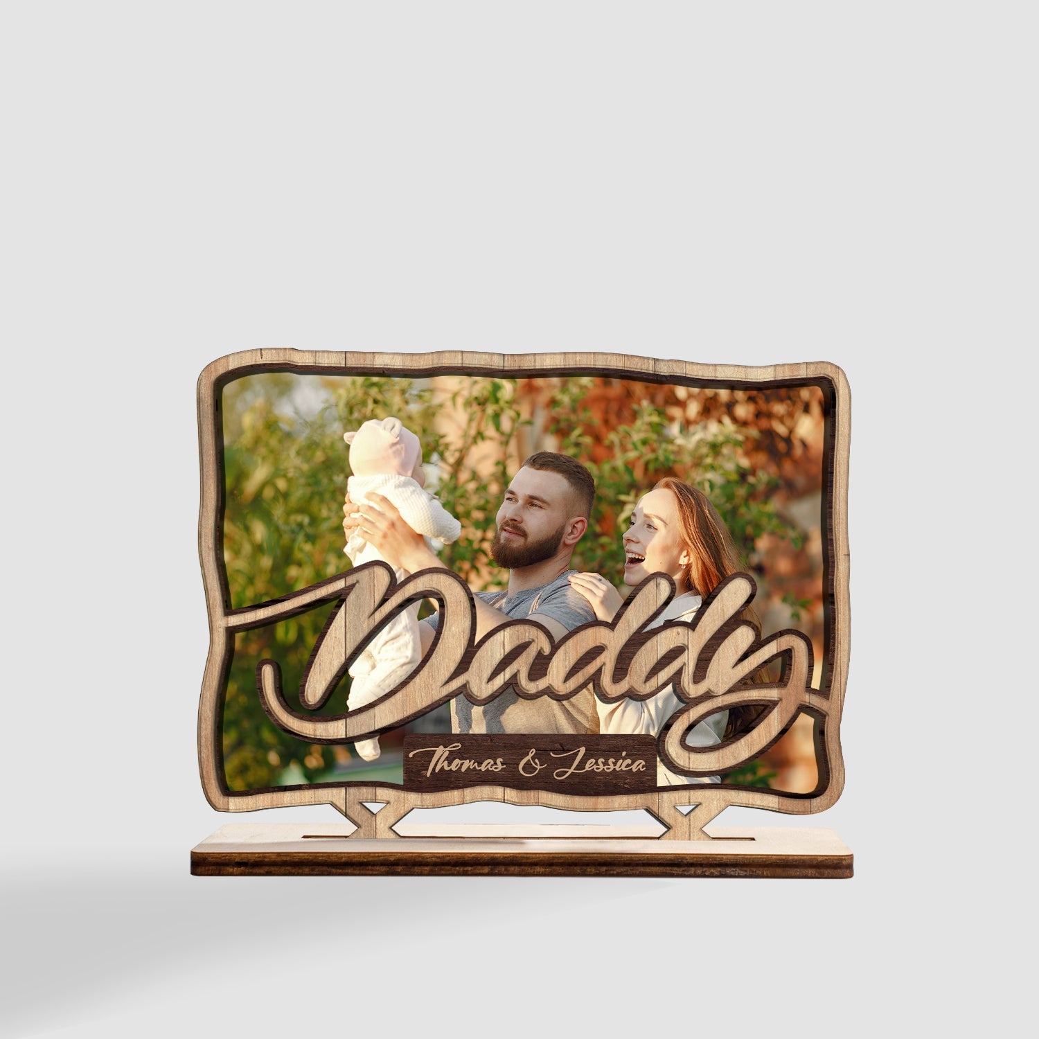 Daddy, Custom Photo, Wooden Plaque 3 Layers