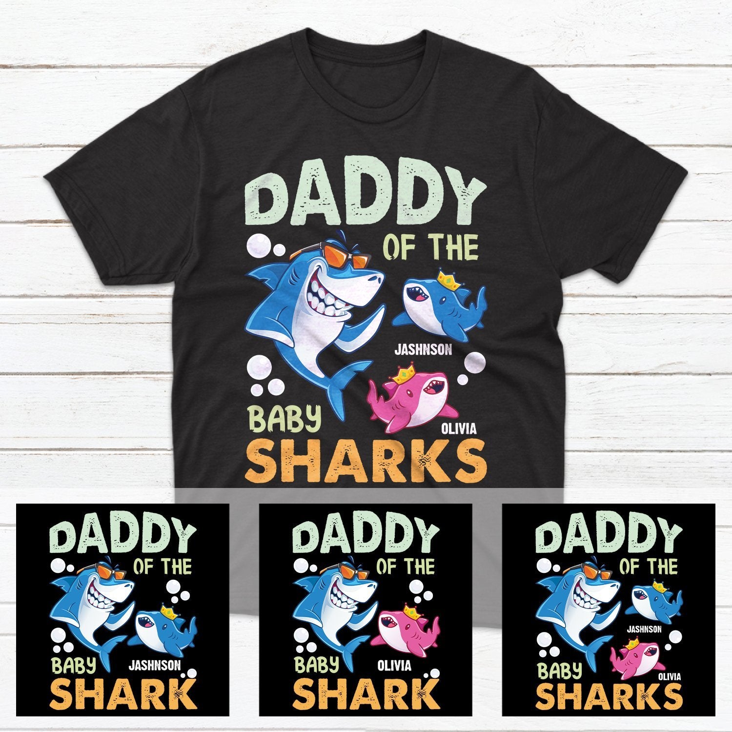 Daddy Of The Baby Sharks Personalized Shirt
