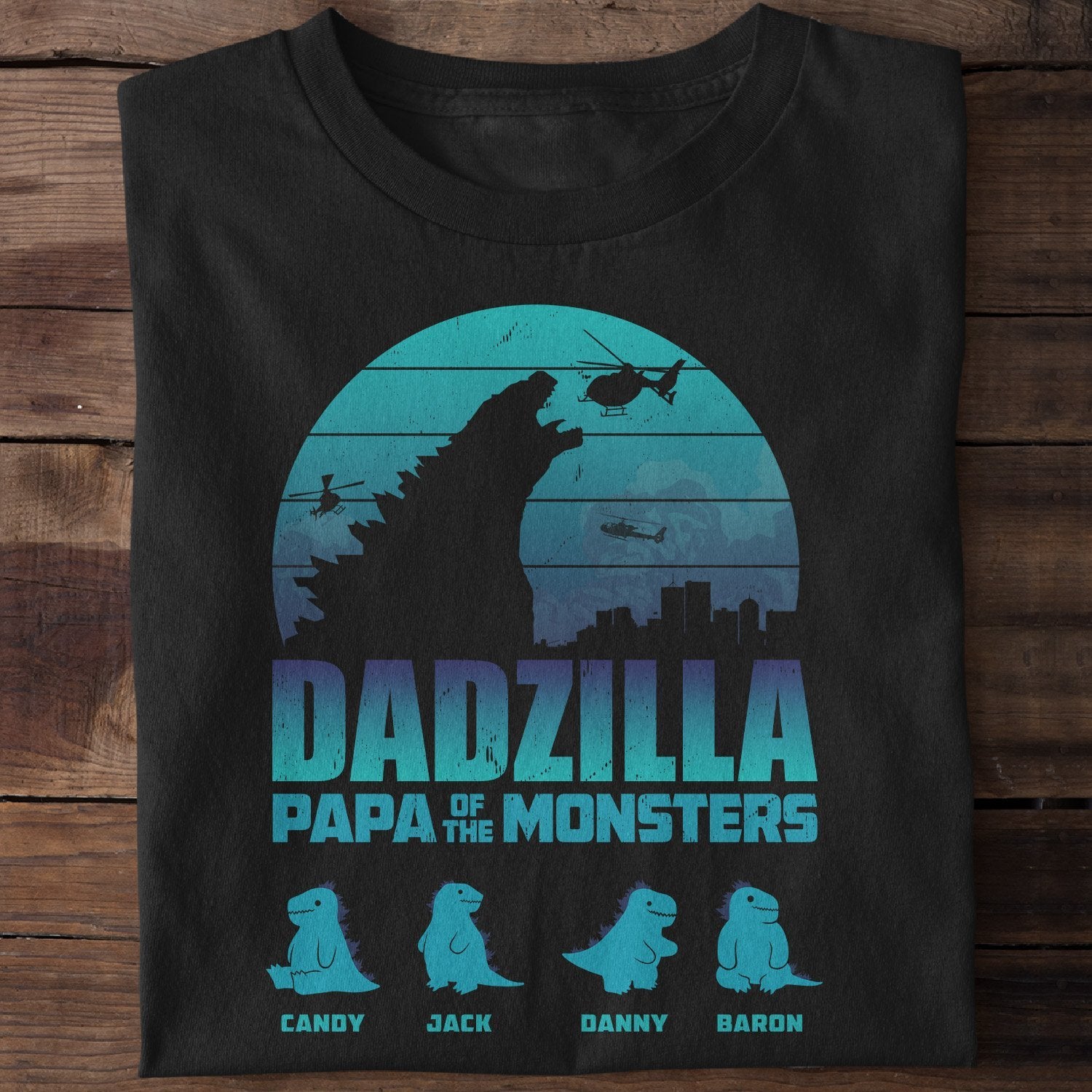 Dadzilla Papa Of The Monsters Personalized Shirt