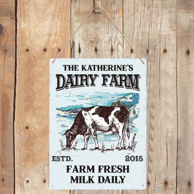 Dairy Farm Farm Fresh Milk Daily, Customized Farm Sign