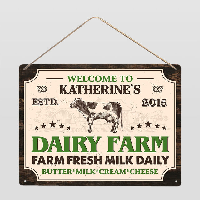 Dairy Farm, Farm Fresh Milk Daily, Customized Farm Sign