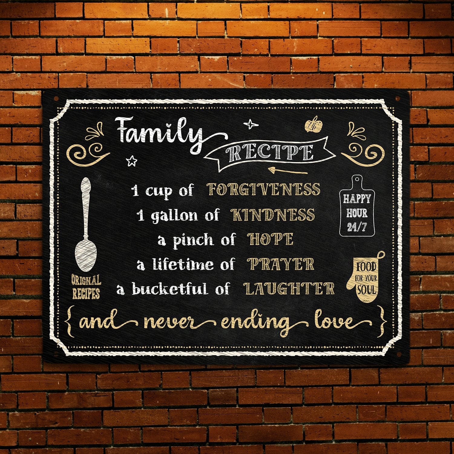 Family Recipe Metal Signs