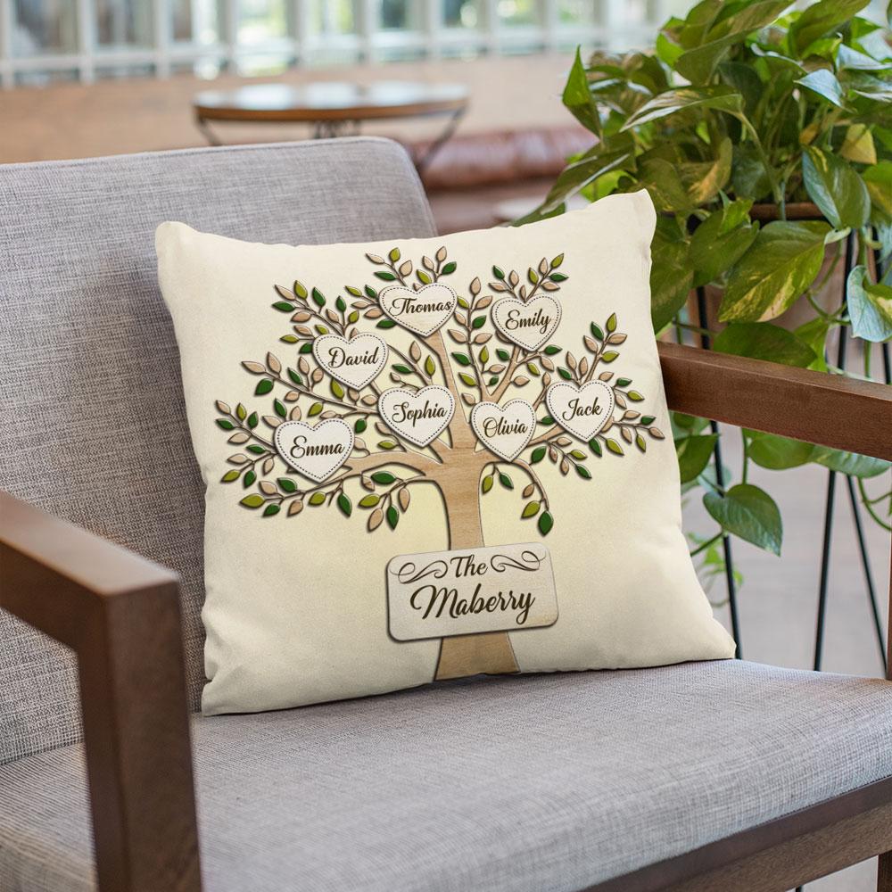 Family Tree Custom Text Pillow